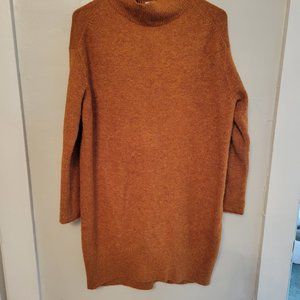 Adorable long light orange sweater dress size small